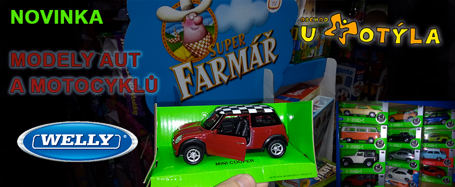 Nabídka modelů aut a motocyklů Welly