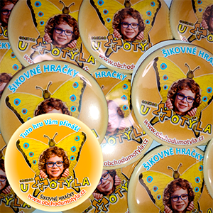 Placka Magnetka Obchod U Motýla (oranžovožlutá)