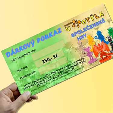 Tištěný dárkový poukaz na 250,- Kč HRY