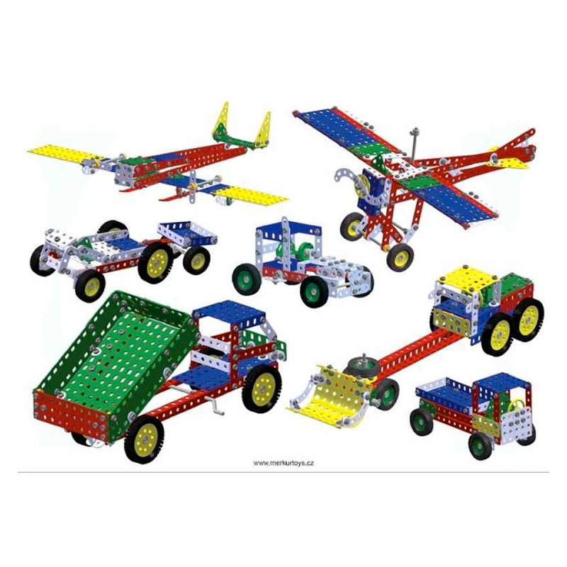 Merkur 4 stavebnice, 609 dílů, 40 modelů