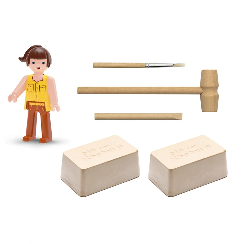 Efko Igráček Paleontoložka - figurka s vykopávkami dinosaurů Parasaurolophuse a Diplodocuse