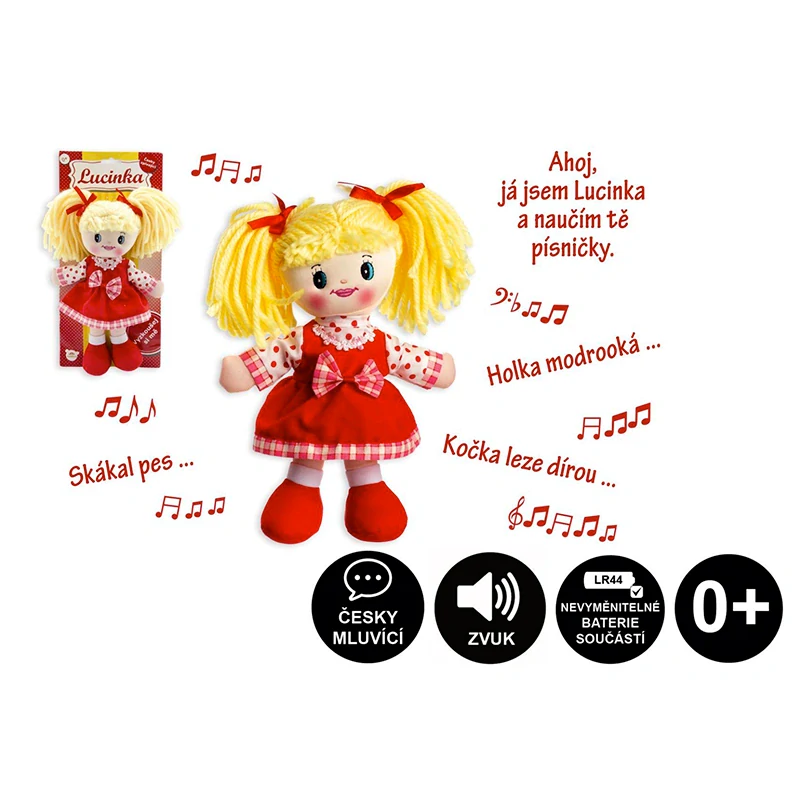 Panenka Lucinka hadrová plyš 30 cm česky zpívající