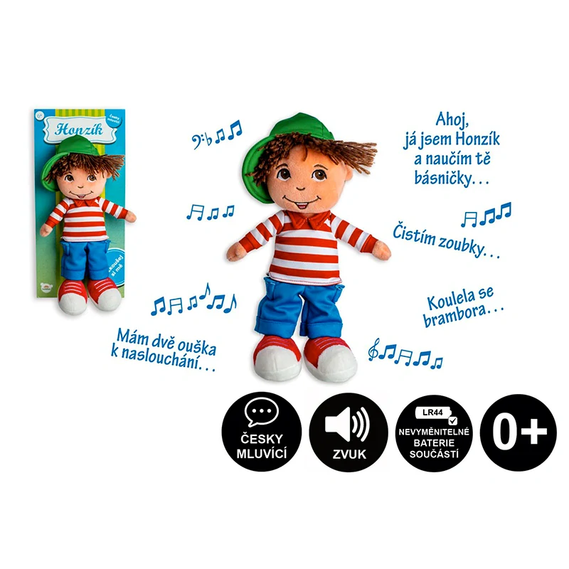 Teddies Panenka kluk Honzík hadrový plyš 30 cm česky mluvící