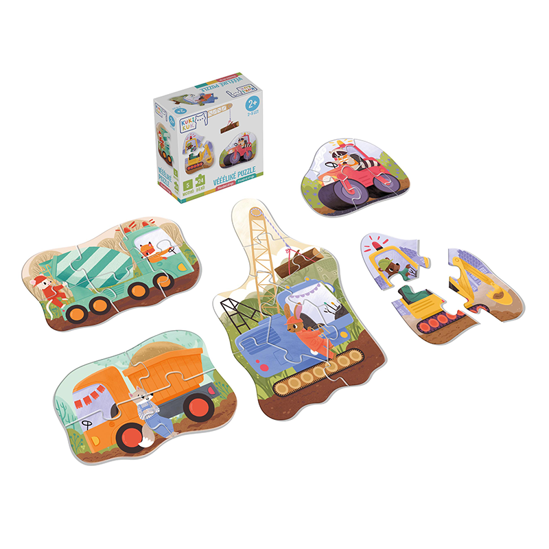 Efko KukiKuk – Véééliké puzzle Stavební stroje