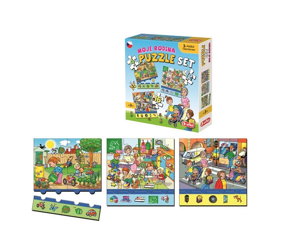 Efko Soubor puzzle 3v1 "Moje rodina"