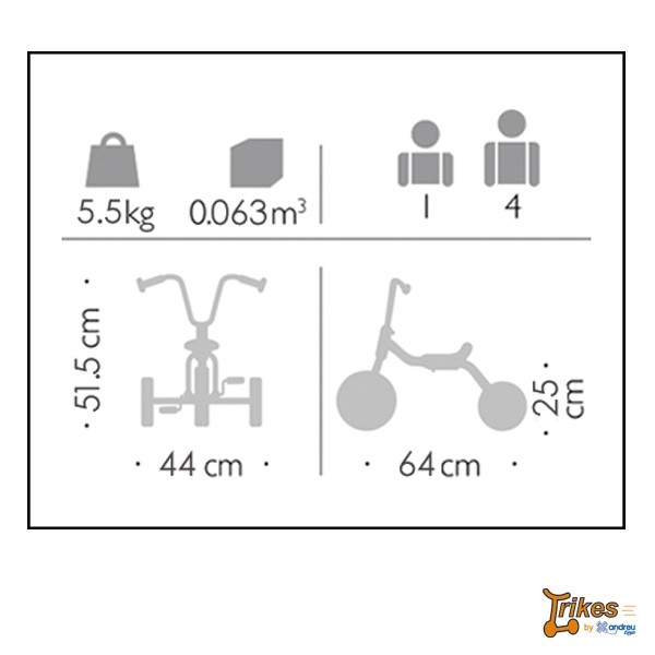 Andreu Toys Kovová tříkolka BABY EXTRA