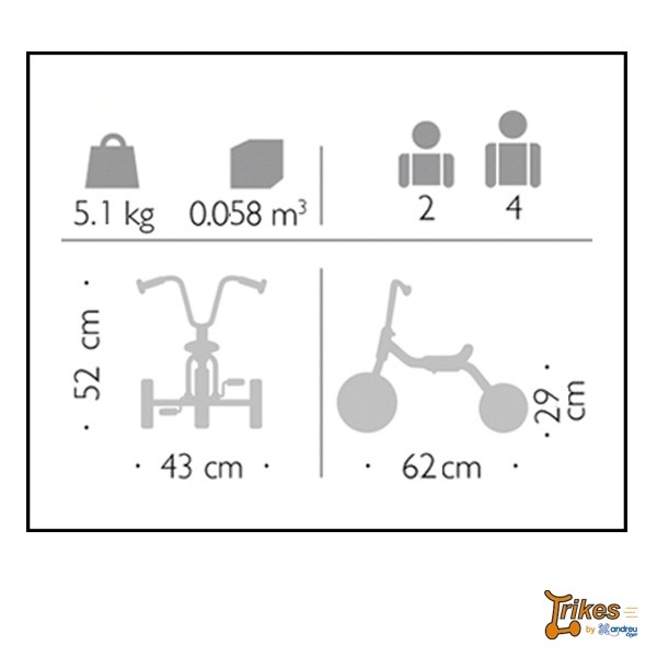 Andreu Toys Kovová tříkolka Junior