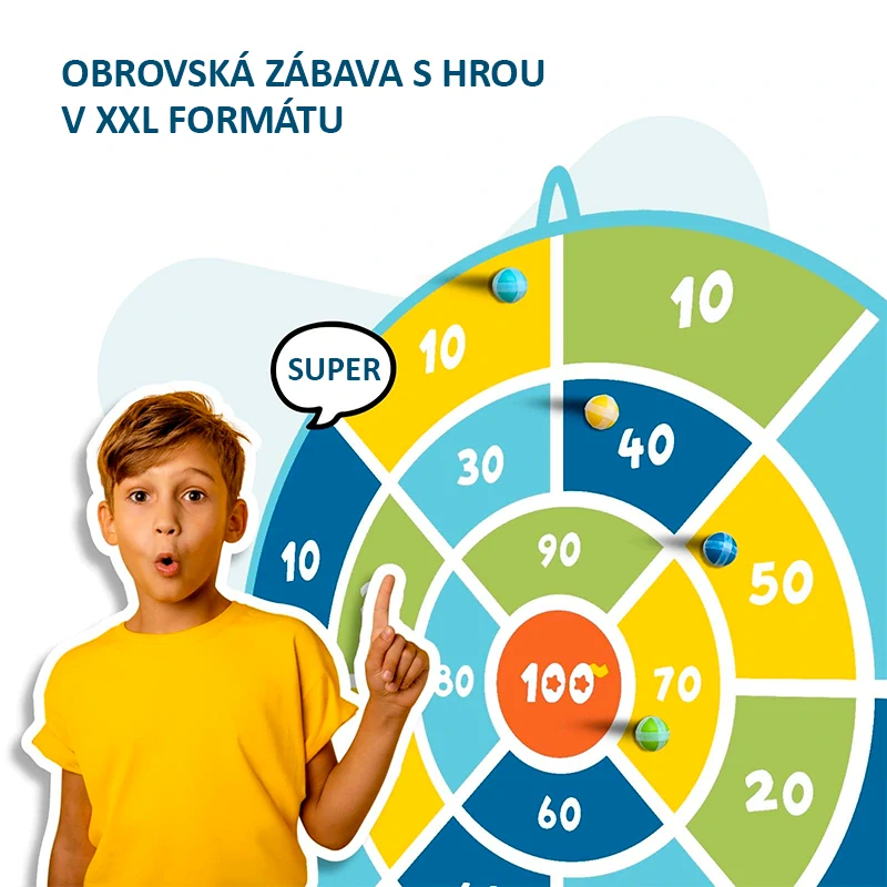 Alldoro XXL Vyskakovací Terč s míčky na suchý zip, 142 cm