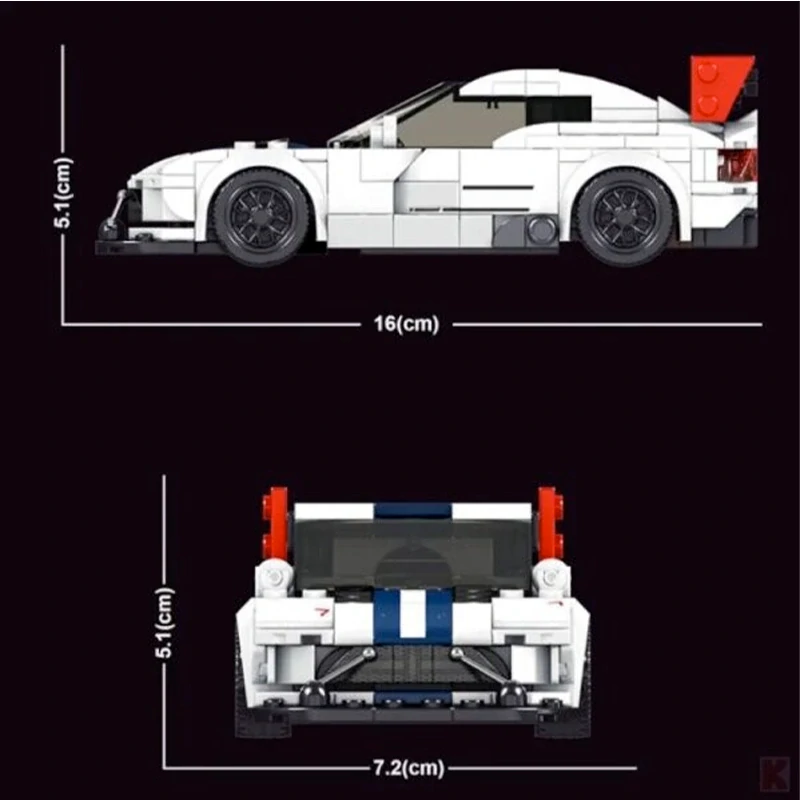 Mould King 27011 Model auta Dodge Viper ACR