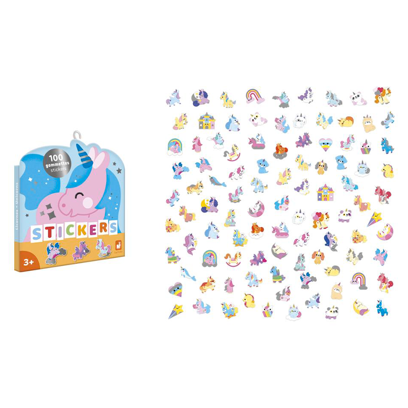 Janod Samolepky Jednorožci 100 ks od 3 let