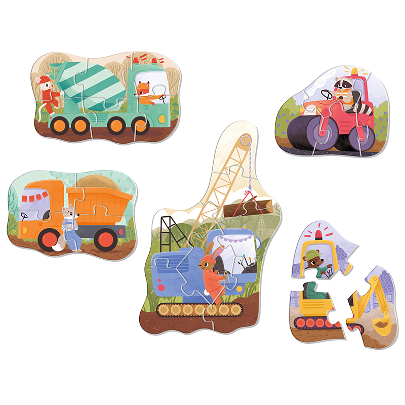 Efko KukiKuk – Véééliké puzzle Stavební stroje