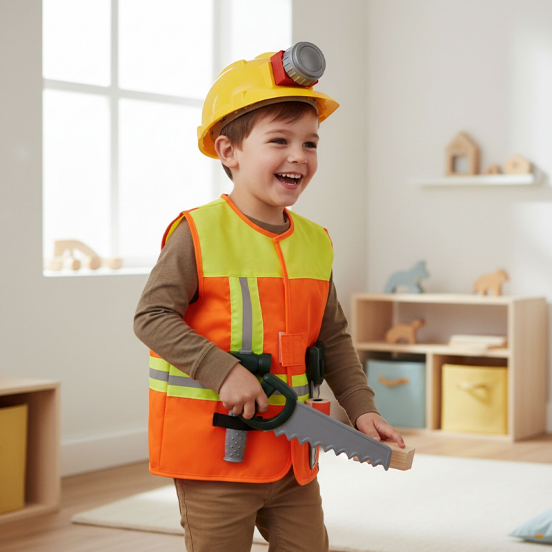 Alldoro Stavební kostým pro děti – dětská stavební sada s doplňky