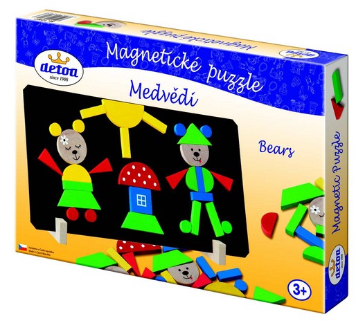 Magnetické dřevěné puzzle Medvědi