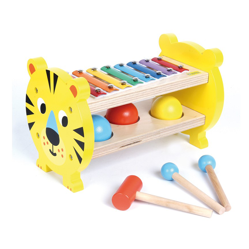Andreu Toys - Xylofonový Tygr se zatloukadlem