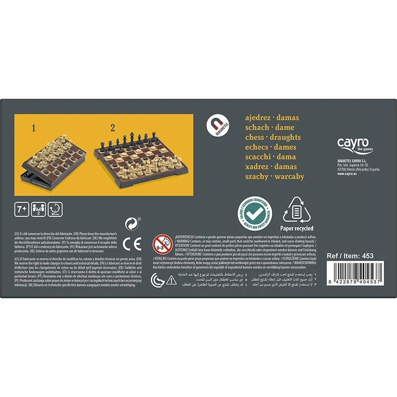 Cayro 453 - Šachy & Dáma magnetické střední