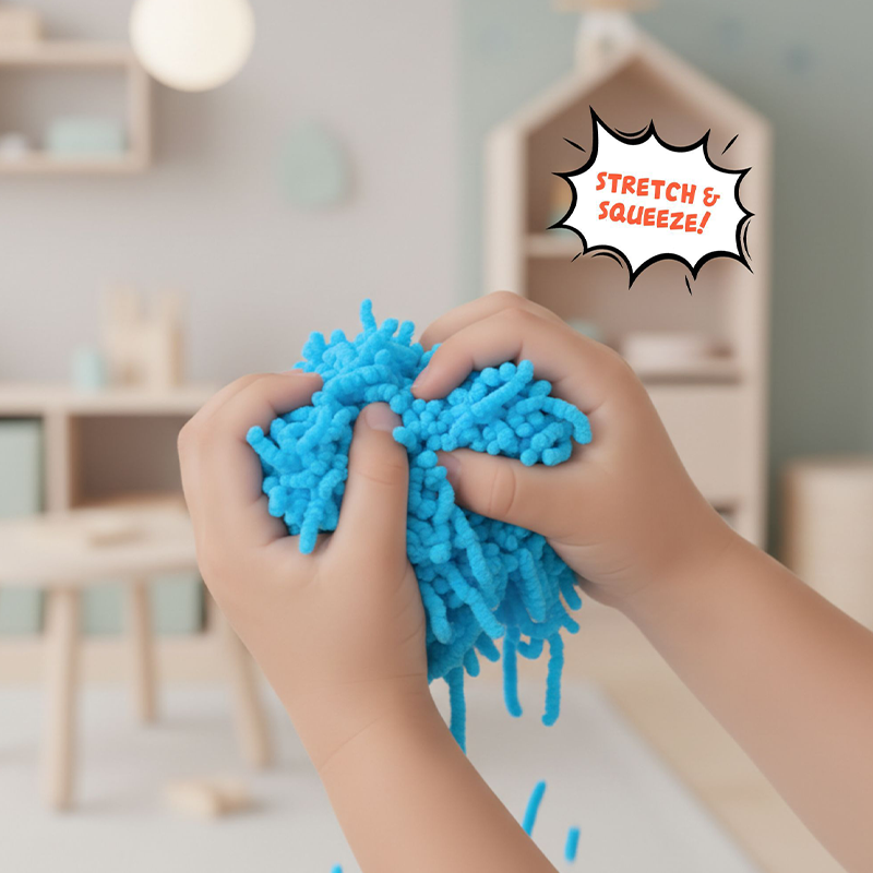 Alldoro Mačkací červíci – antistresová hmota Squishy Worms, modrá, 120g