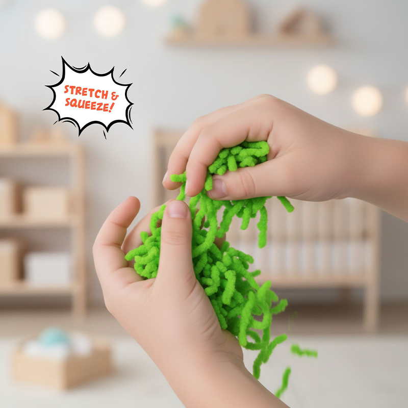 Alldoro Mačkací červíci – antistresová hmota Squishy Worms, zelená, 120g