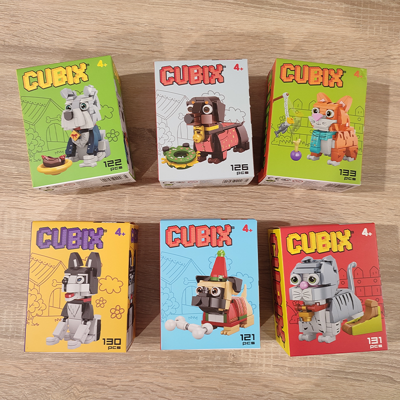 Cubix Pejsci a kočičky – kostičková stavebnice pro děti