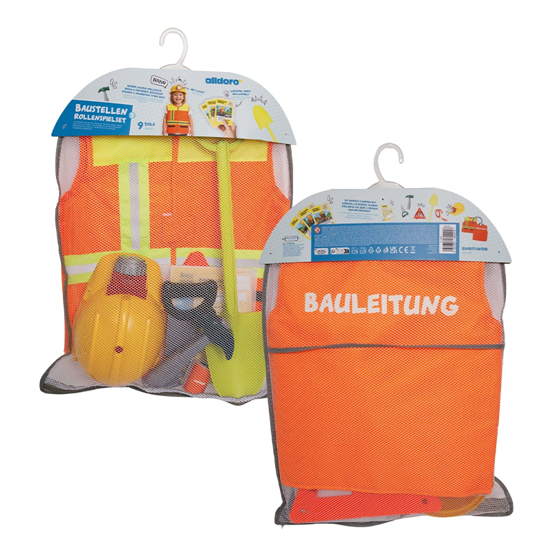 Alldoro Stavební kostým pro děti – dětská stavební sada s doplňky