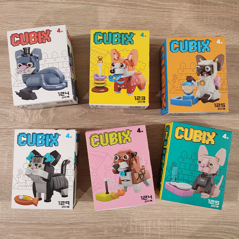 Cubix Pejsci a kočičky – kostičková stavebnice pro děti