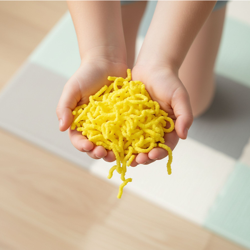 Alldoro Mačkací červíci – antistresová hmota Squishy Worms, žlutá, 120g