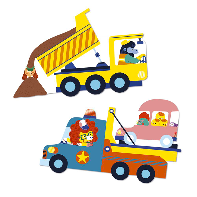 Janod Velké samolepky Dopravní prostředky 50 ks od 1,5 roku