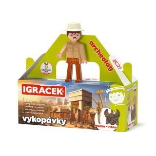 Efko Igráček Archeolog - figurka s egyptskými vykopávkami Mumie a sošky boha Hora