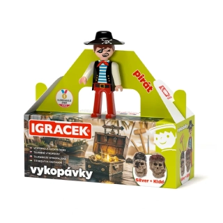 Efko Igráček Pirát - figurka s vykopávkami lebek Silvera a Kidda