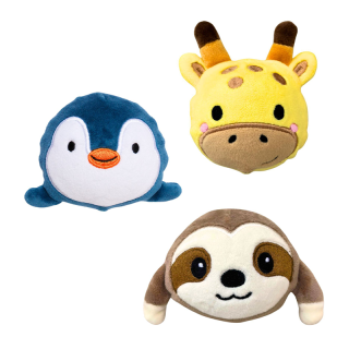 Alldoro Plyšový antistresový míček, 6 cm – lenochod, tučňák, žirafa