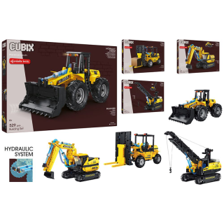 Cubix Pracovní stroje s hydraulikou, kostičková stavebnice