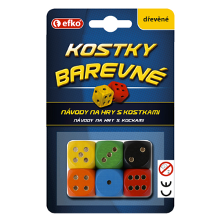 Efko BAREVNÉ HRACÍ KOSTKY dřevěné