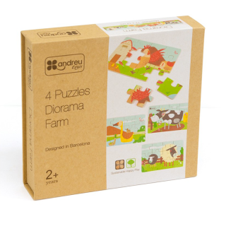 Andreu Toys - 4 puzzle - Diorama Farm